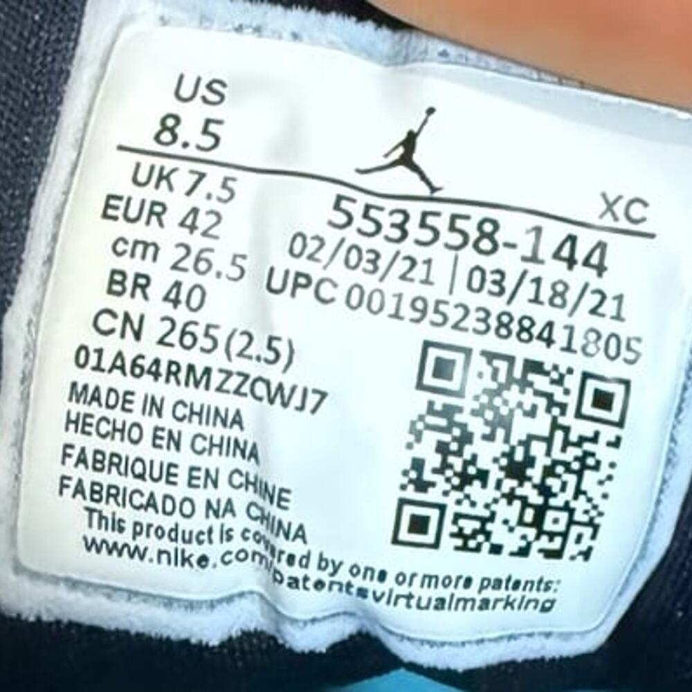 Jordan 1 Low UNC Powder Blue - Picture 9 of 9